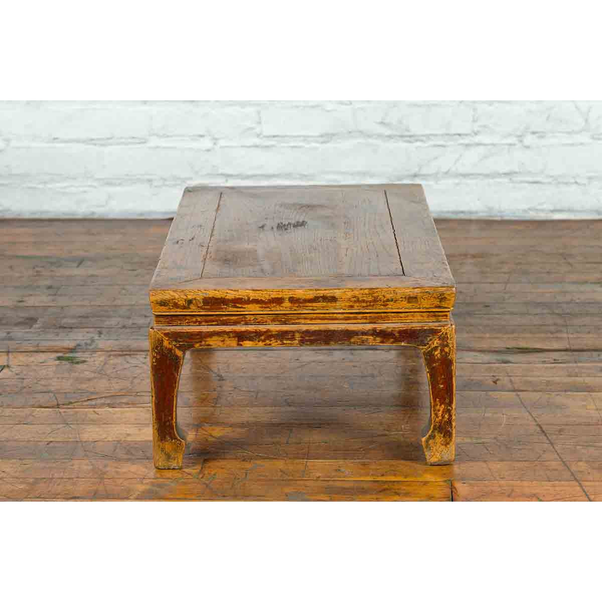 Chinese Qing Dynasty 19th Century Low Coffee Table with Distressed Patina-7. Asian & Chinese Furniture, Art, Antiques, Vintage Home Décor for sale at FEA Home