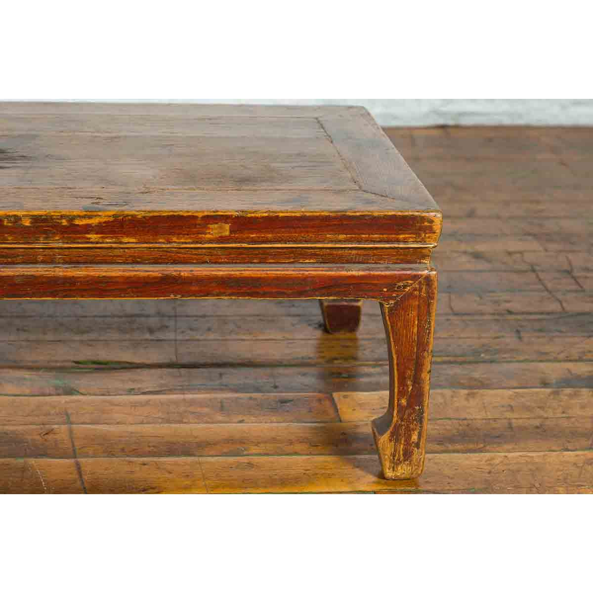Chinese Qing Dynasty 19th Century Low Coffee Table with Distressed Patina-11. Asian & Chinese Furniture, Art, Antiques, Vintage Home Décor for sale at FEA Home