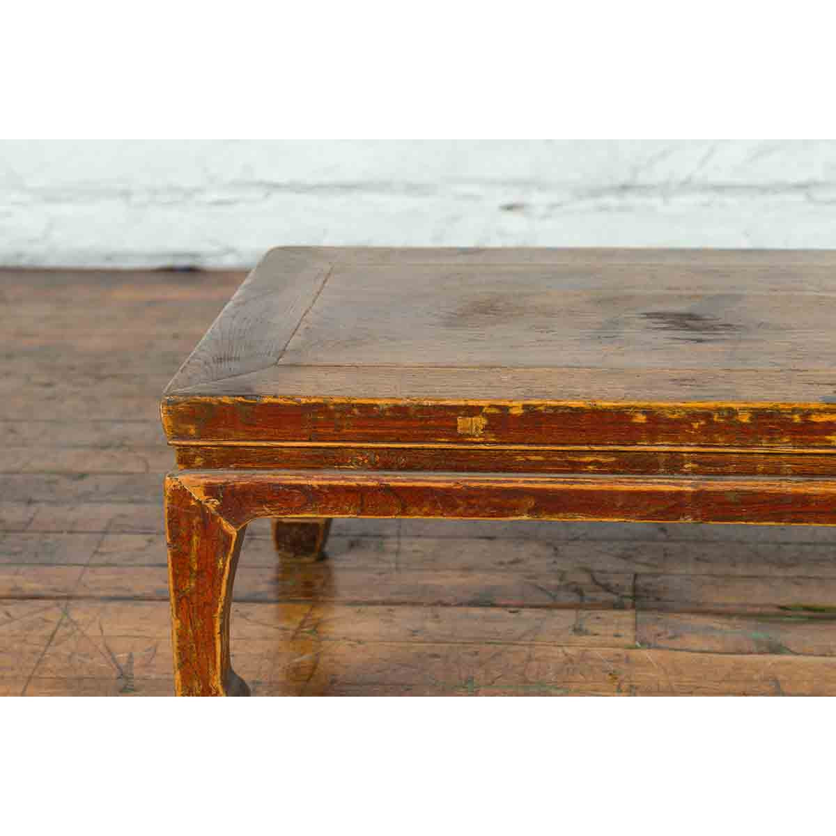 Chinese Qing Dynasty 19th Century Low Coffee Table with Distressed Patina-4. Asian & Chinese Furniture, Art, Antiques, Vintage Home Décor for sale at FEA Home
