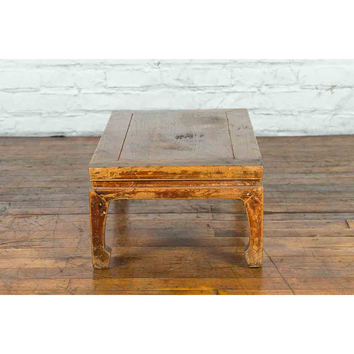 Chinese Qing Dynasty 19th Century Low Coffee Table with Distressed Patina-5. Asian & Chinese Furniture, Art, Antiques, Vintage Home Décor for sale at FEA Home