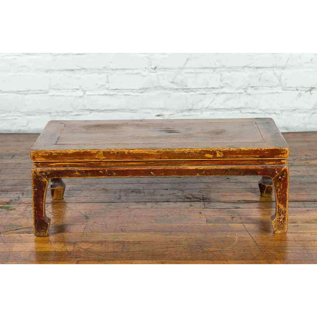 Chinese Qing Dynasty 19th Century Low Coffee Table with Distressed Patina-6. Asian & Chinese Furniture, Art, Antiques, Vintage Home Décor for sale at FEA Home