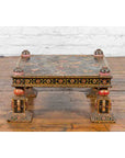 Indian Low Square Table with Colorful Hand-Painted Dancers & Musicians-14. Asian & Chinese Furniture, Art, Antiques, Vintage Home Décor for sale at FEA Home