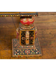 Indian Low Square Table with Colorful Hand-Painted Dancers & Musicians-12. Asian & Chinese Furniture, Art, Antiques, Vintage Home Décor for sale at FEA Home