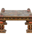 Indian Low Square Table with Colorful Hand-Painted Dancers & Musicians-1. Asian & Chinese Furniture, Art, Antiques, Vintage Home Décor for sale at FEA Home