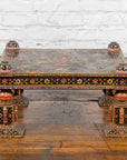 Indian Low Square Table with Colorful Hand-Painted Dancers & Musicians-2. Asian & Chinese Furniture, Art, Antiques, Vintage Home Décor for sale at FEA Home