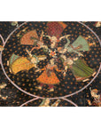 Indian Low Square Table with Colorful Hand-Painted Dancers & Musicians-8. Asian & Chinese Furniture, Art, Antiques, Vintage Home Décor for sale at FEA Home