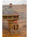 Indian Low Square Table with Colorful Hand-Painted Dancers & Musicians-11. Asian & Chinese Furniture, Art, Antiques, Vintage Home Décor for sale at FEA Home