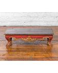 Indonesian Vintage Rococo Style Red and Gold Low Table with Ball-and-claw Feet-11. Asian & Chinese Furniture, Art, Antiques, Vintage Home Décor for sale at FEA Home