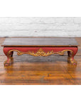 Indonesian Vintage Rococo Style Red and Gold Low Table with Ball-and-claw Feet-2. Asian & Chinese Furniture, Art, Antiques, Vintage Home Décor for sale at FEA Home