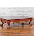 Indonesian Vintage Rococo Style Red and Gold Low Table with Ball-and-claw Feet-9. Asian & Chinese Furniture, Art, Antiques, Vintage Home Décor for sale at FEA Home