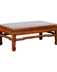 Qing Dynasty 19th Century Low Distressed Side Table with Humpback Stretchers-1. Asian & Chinese Furniture, Art, Antiques, Vintage Home Décor for sale at FEA Home