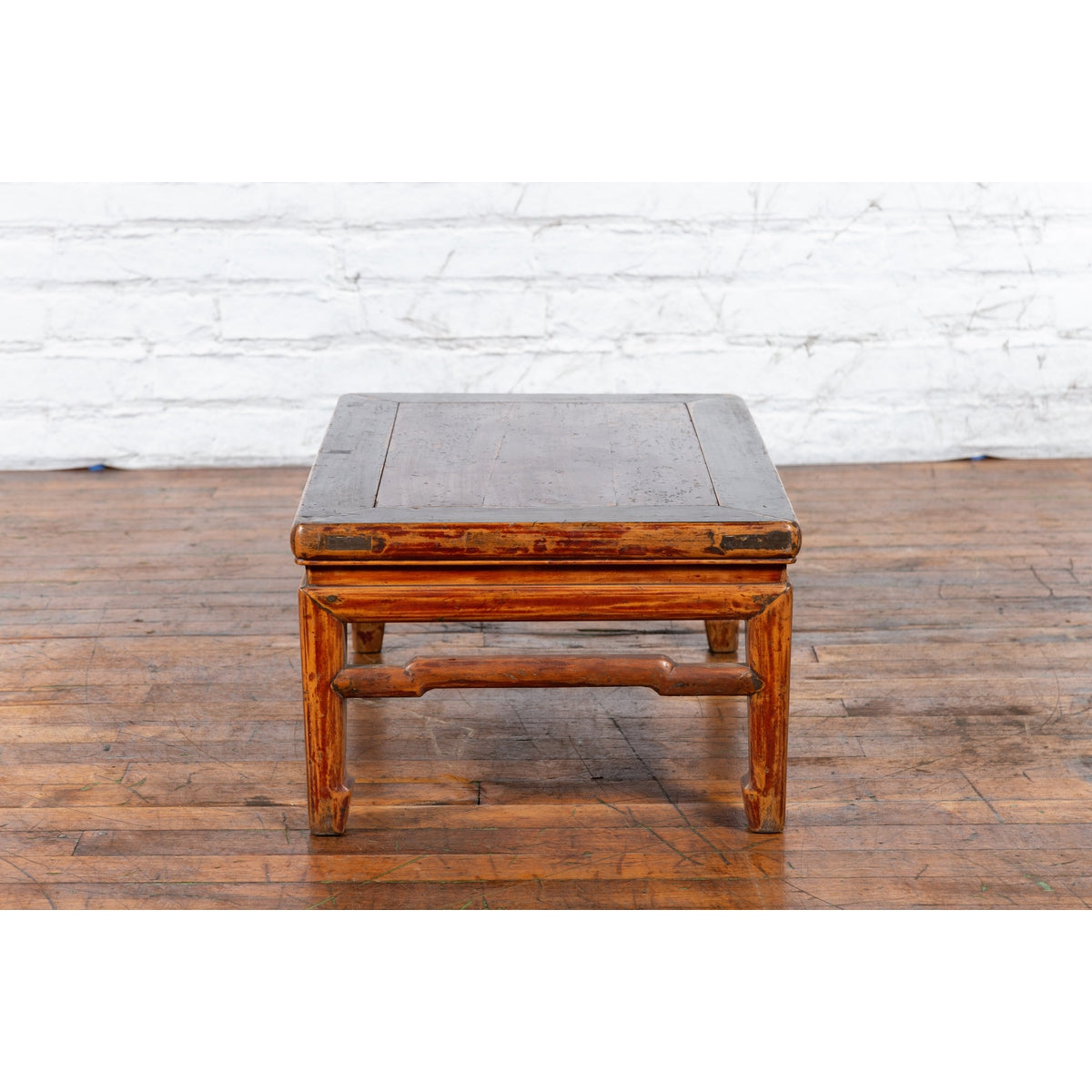 Qing Dynasty 19th Century Low Distressed Side Table with Humpback Stretchers-10. Asian & Chinese Furniture, Art, Antiques, Vintage Home Décor for sale at FEA Home