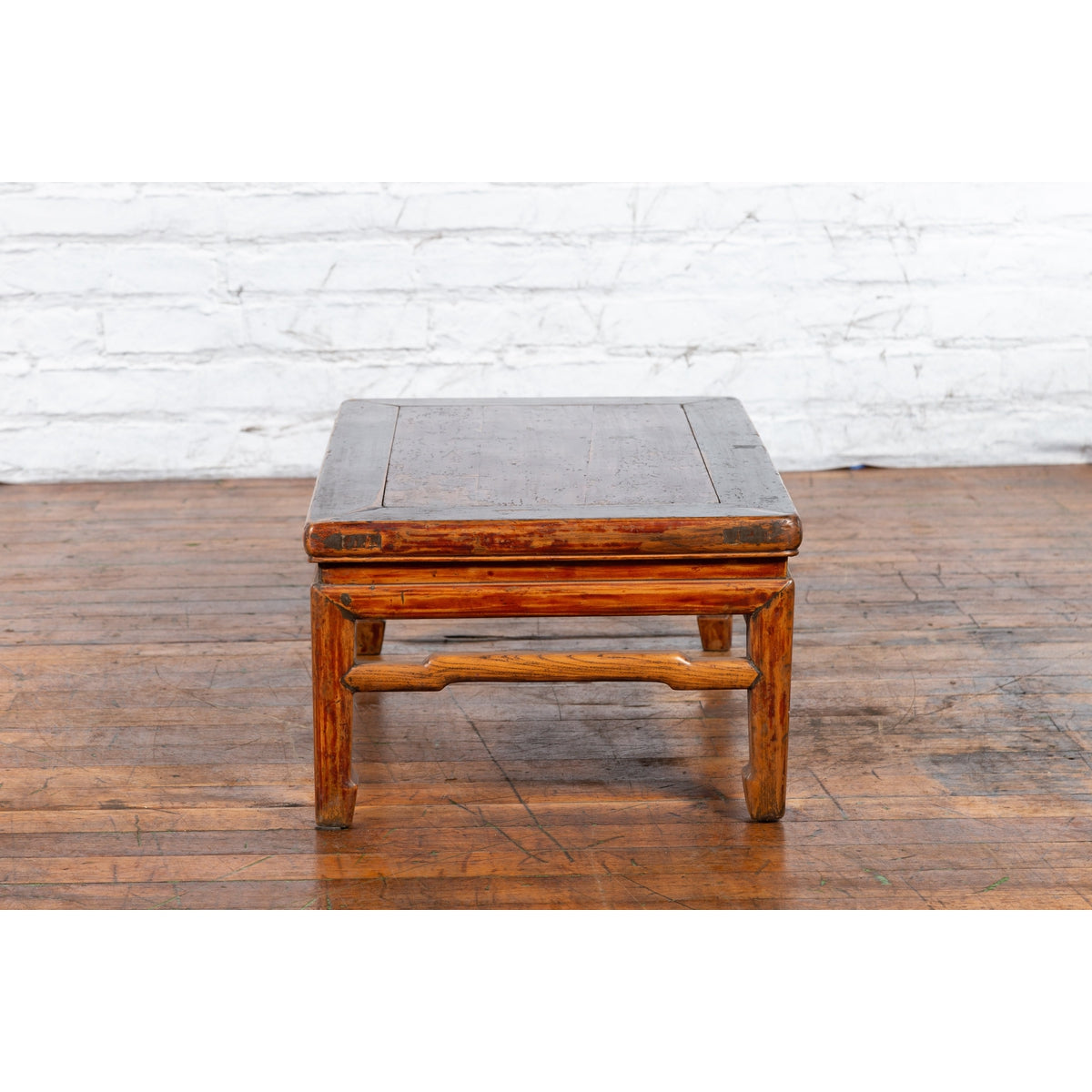 Qing Dynasty 19th Century Low Distressed Side Table with Humpback Stretchers-12. Asian & Chinese Furniture, Art, Antiques, Vintage Home Décor for sale at FEA Home