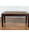 Chinese Early 20th Century Dark Brown Elm Coffee Table with Rattan Inset Top-2. Asian & Chinese Furniture, Art, Antiques, Vintage Home Décor for sale at FEA Home
