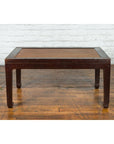 Chinese Early 20th Century Dark Brown Elm Coffee Table with Rattan Inset Top-5. Asian & Chinese Furniture, Art, Antiques, Vintage Home Décor for sale at FEA Home