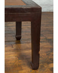 Chinese Early 20th Century Dark Brown Elm Coffee Table with Rattan Inset Top-9. Asian & Chinese Furniture, Art, Antiques, Vintage Home Décor for sale at FEA Home