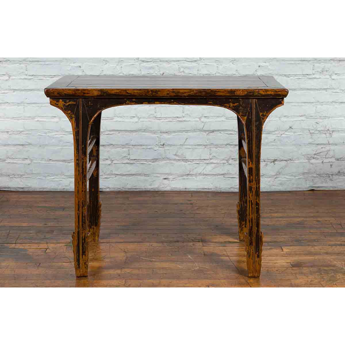 Early 20th Century Chinese Hand-Carved Altar Table with Distressed Patina-5. Asian & Chinese Furniture, Art, Antiques, Vintage Home Décor for sale at FEA Home
