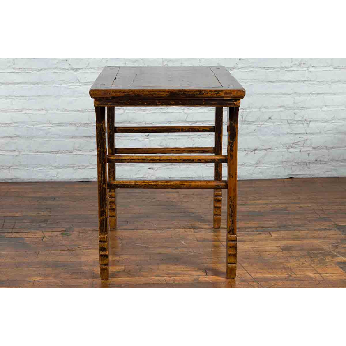 Early 20th Century Chinese Hand-Carved Altar Table with Distressed Patina-6. Asian & Chinese Furniture, Art, Antiques, Vintage Home Décor for sale at FEA Home