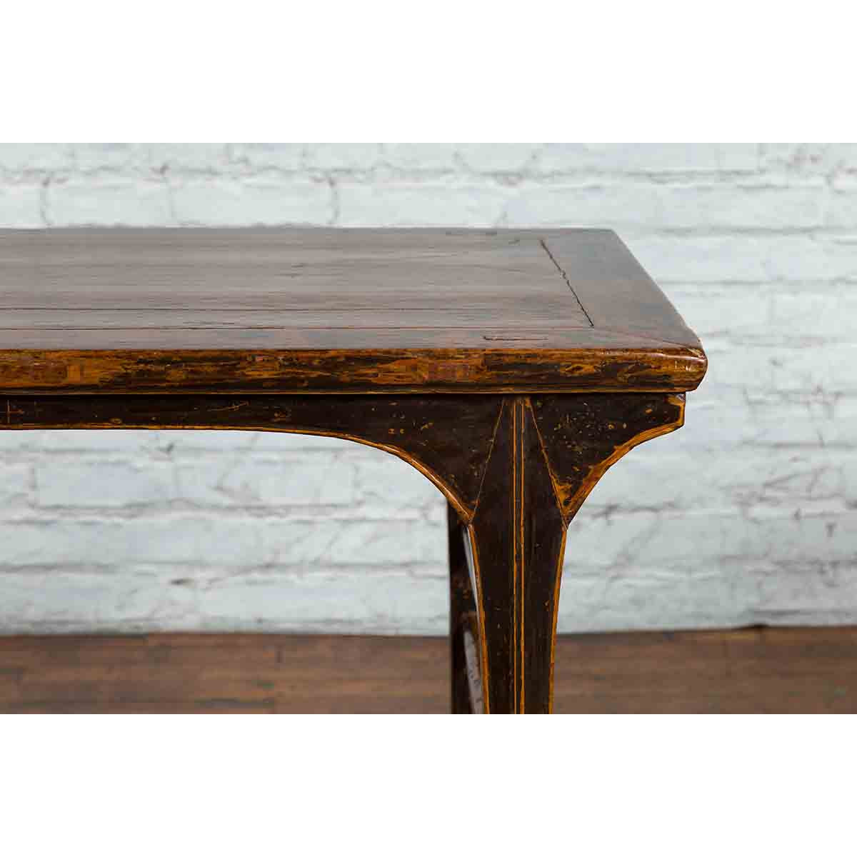 Early 20th Century Chinese Hand-Carved Altar Table with Distressed Patina-9. Asian & Chinese Furniture, Art, Antiques, Vintage Home Décor for sale at FEA Home