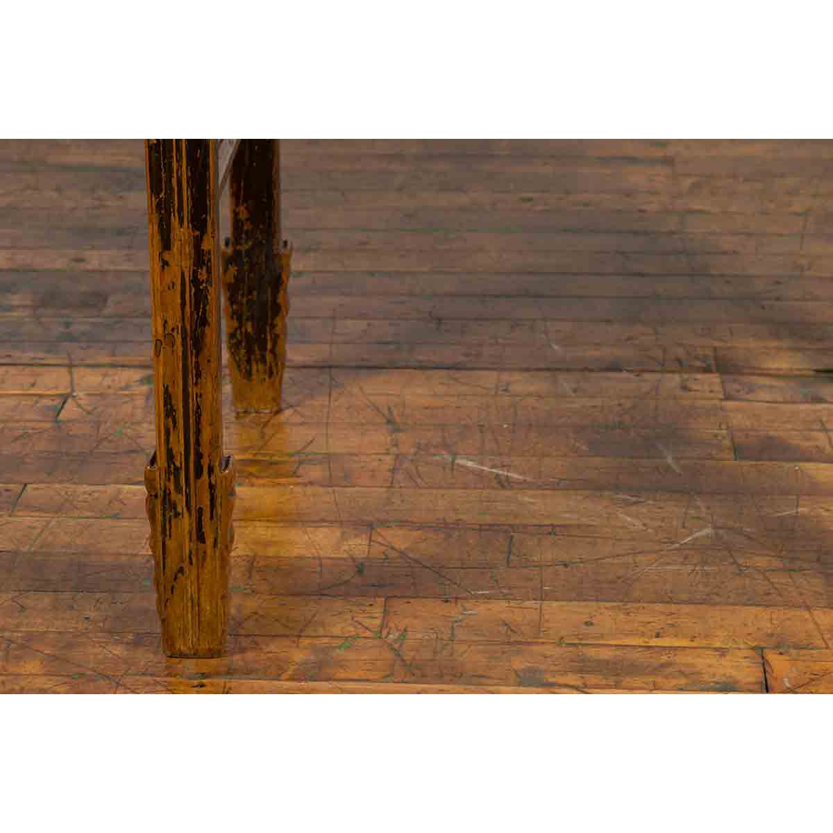 Early 20th Century Chinese Hand-Carved Altar Table with Distressed Patina-10. Asian & Chinese Furniture, Art, Antiques, Vintage Home Décor for sale at FEA Home