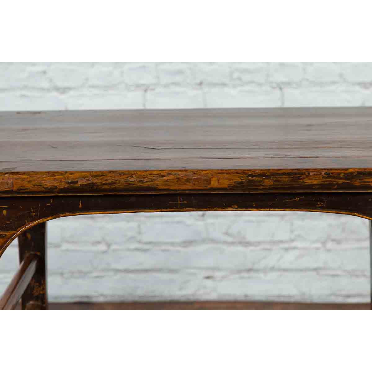 Early 20th Century Chinese Hand-Carved Altar Table with Distressed Patina-12. Asian & Chinese Furniture, Art, Antiques, Vintage Home Décor for sale at FEA Home