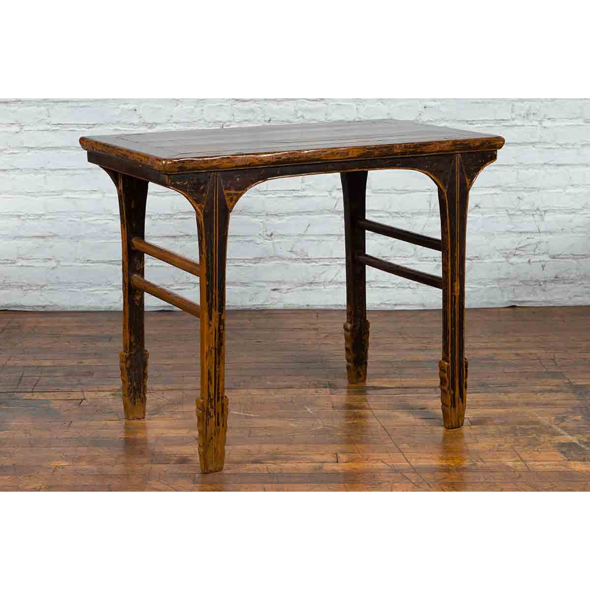 Early 20th Century Chinese Hand-Carved Altar Table with Distressed Patina-3. Asian & Chinese Furniture, Art, Antiques, Vintage Home Décor for sale at FEA Home