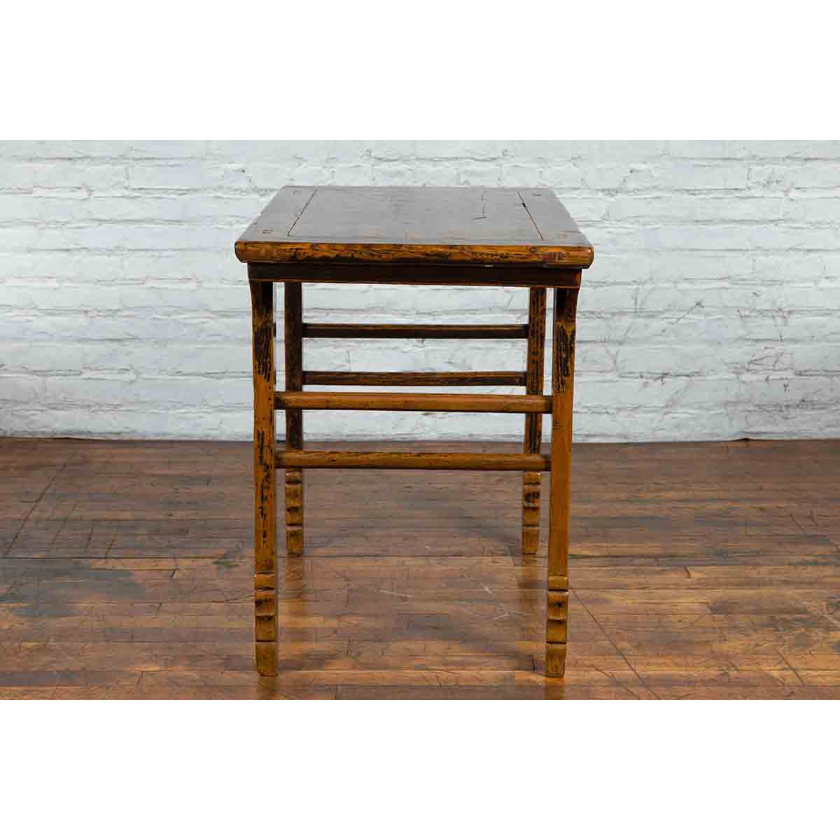 Early 20th Century Chinese Hand-Carved Altar Table with Distressed Patina-4. Asian & Chinese Furniture, Art, Antiques, Vintage Home Décor for sale at FEA Home