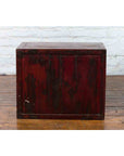 19th Century Chinese Qing Dynasty Red Lacquer Cabinet with Hand-Carved Doors-16. Asian & Chinese Furniture, Art, Antiques, Vintage Home Décor for sale at FEA Home
