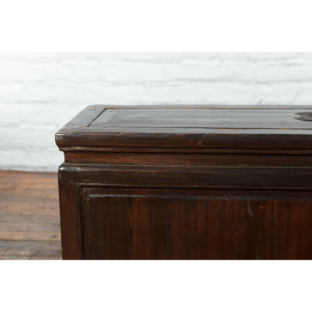 Chinese Early 20th Century Lacquered Trunk with Brass Hardware and Removable Top-5. Asian & Chinese Furniture, Art, Antiques, Vintage Home Décor for sale at FEA Home