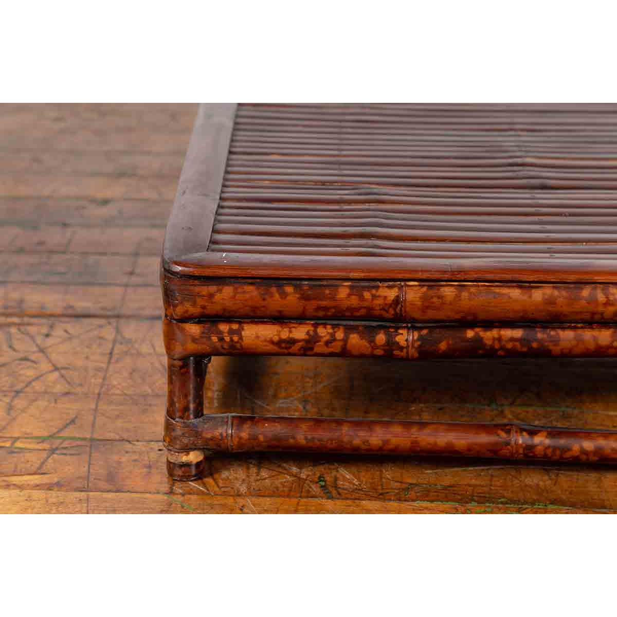 Chinese 19th Century Qing Dynasty Bamboo Low Coffee Table with Slatted Top-6. Asian & Chinese Furniture, Art, Antiques, Vintage Home Décor for sale at FEA Home