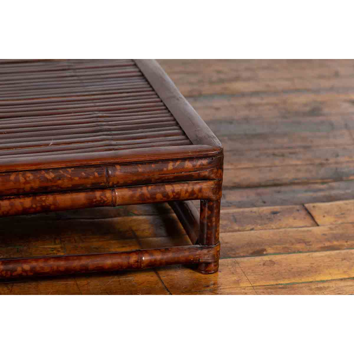 Chinese 19th Century Qing Dynasty Bamboo Low Coffee Table with Slatted Top-7. Asian & Chinese Furniture, Art, Antiques, Vintage Home Décor for sale at FEA Home