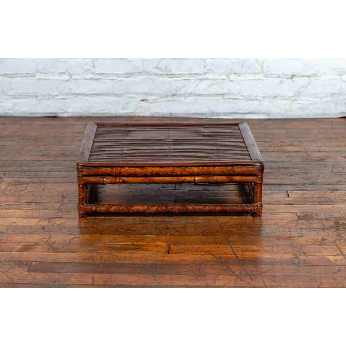 Chinese 19th Century Qing Dynasty Bamboo Low Coffee Table with Slatted Top-8. Asian & Chinese Furniture, Art, Antiques, Vintage Home Décor for sale at FEA Home
