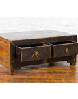 Chinese Qing Dynasty 19th Century Low Kang Dark Brown Lacquered Cabinet-6. Asian & Chinese Furniture, Art, Antiques, Vintage Home Décor for sale at FEA Home