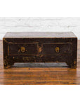 Chinese Qing Dynasty 19th Century Low Kang Dark Brown Lacquered Cabinet-2. Asian & Chinese Furniture, Art, Antiques, Vintage Home Décor for sale at FEA Home