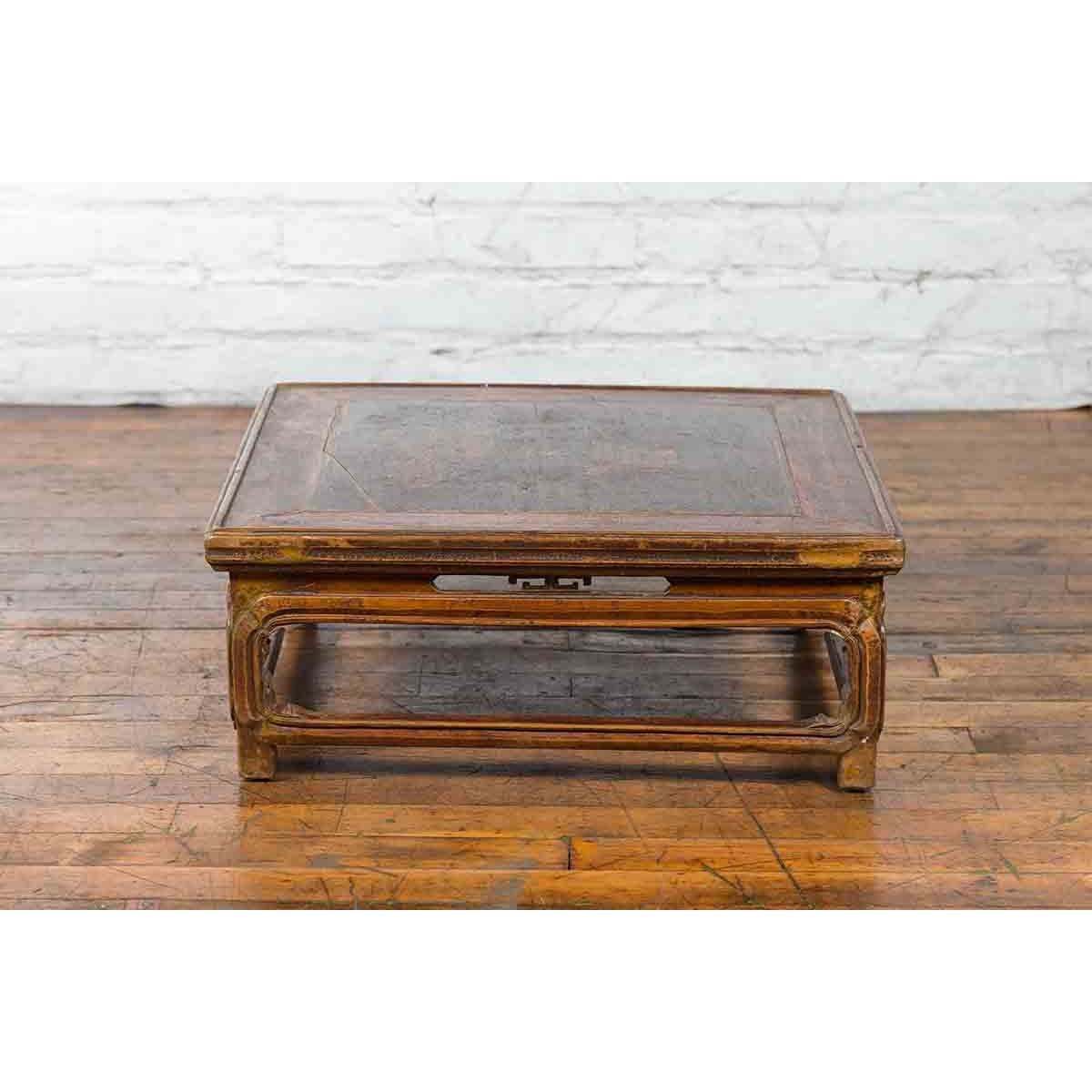 Qing Dynasty 19th Century Chinese Low Kang Coffee Table with Painted Décor-5. Asian & Chinese Furniture, Art, Antiques, Vintage Home Décor for sale at FEA Home