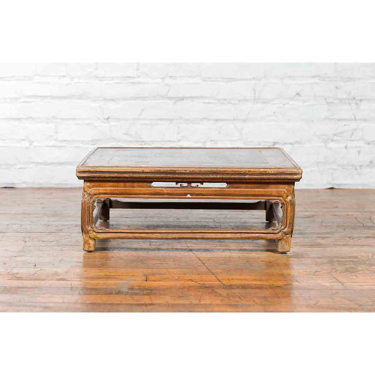 Qing Dynasty 19th Century Chinese Low Kang Coffee Table with Painted Décor-7. Asian & Chinese Furniture, Art, Antiques, Vintage Home Décor for sale at FEA Home