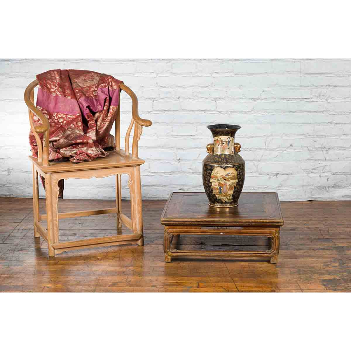 Qing Dynasty 19th Century Chinese Low Kang Coffee Table with Painted Décor-10. Asian & Chinese Furniture, Art, Antiques, Vintage Home Décor for sale at FEA Home