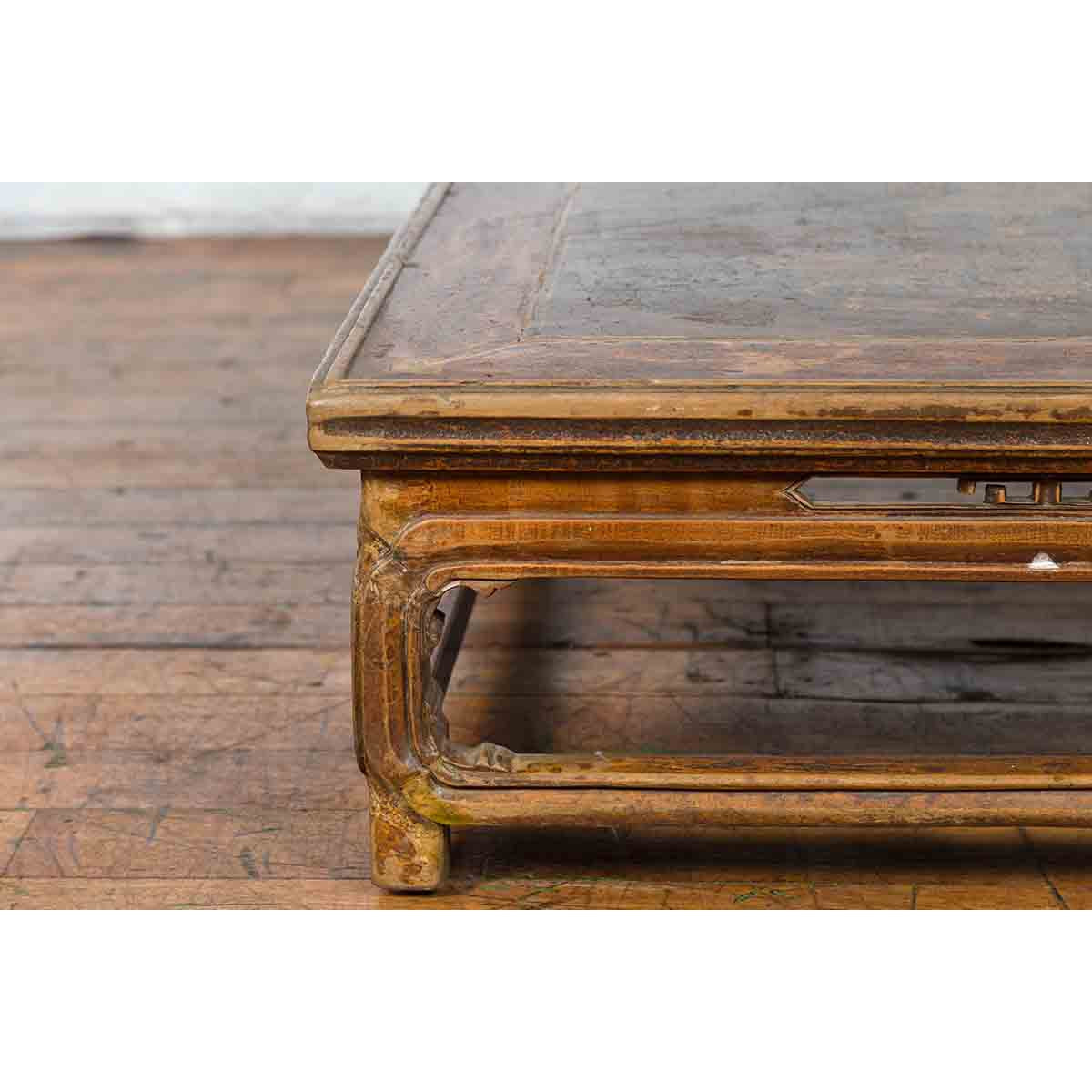 Qing Dynasty 19th Century Chinese Low Kang Coffee Table with Painted Décor-11. Asian & Chinese Furniture, Art, Antiques, Vintage Home Décor for sale at FEA Home