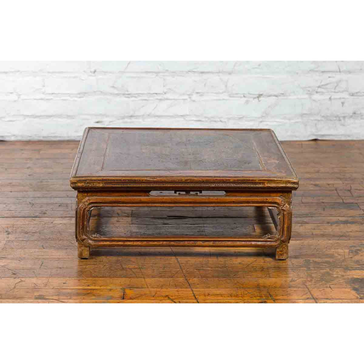 Qing Dynasty 19th Century Chinese Low Kang Coffee Table with Painted Décor-3. Asian & Chinese Furniture, Art, Antiques, Vintage Home Décor for sale at FEA Home
