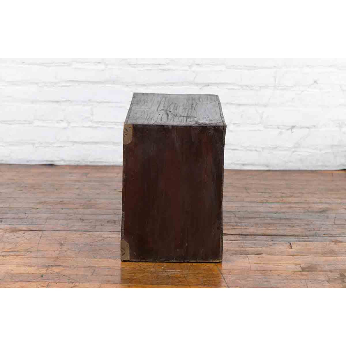 Korean Late 19th Century Two-Toned Side Chest with Brass Butterfly Hardware-14. Asian & Chinese Furniture, Art, Antiques, Vintage Home Décor for sale at FEA Home