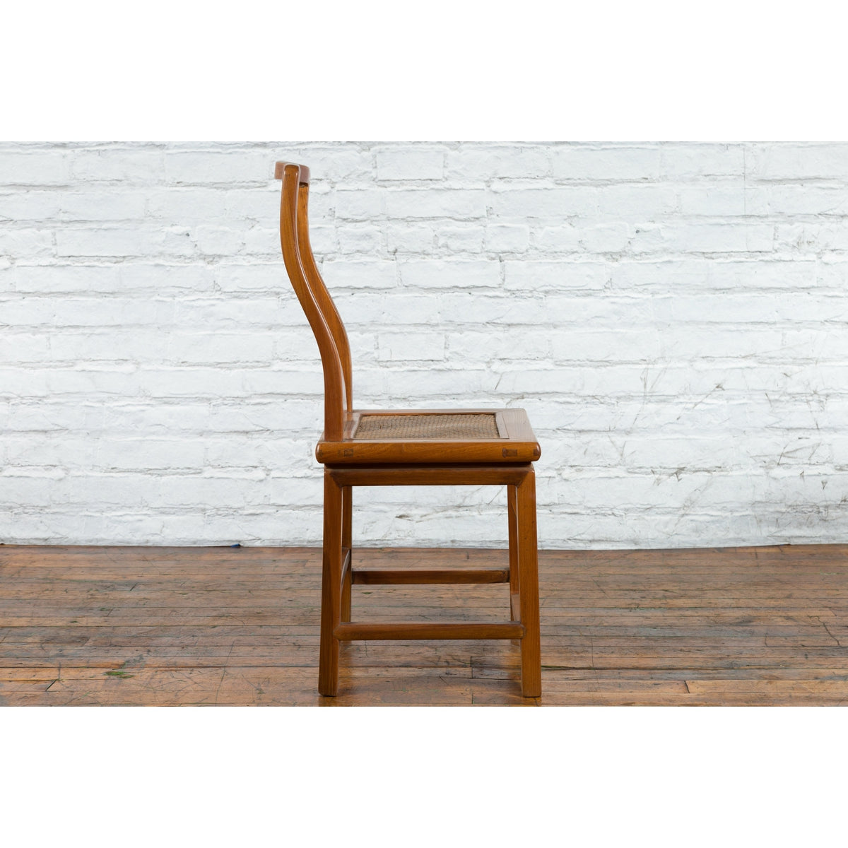 Chinese Early 20th Century Carved Elmwood Side Chair with Rattan Seat-10. Asian & Chinese Furniture, Art, Antiques, Vintage Home Décor for sale at FEA Home