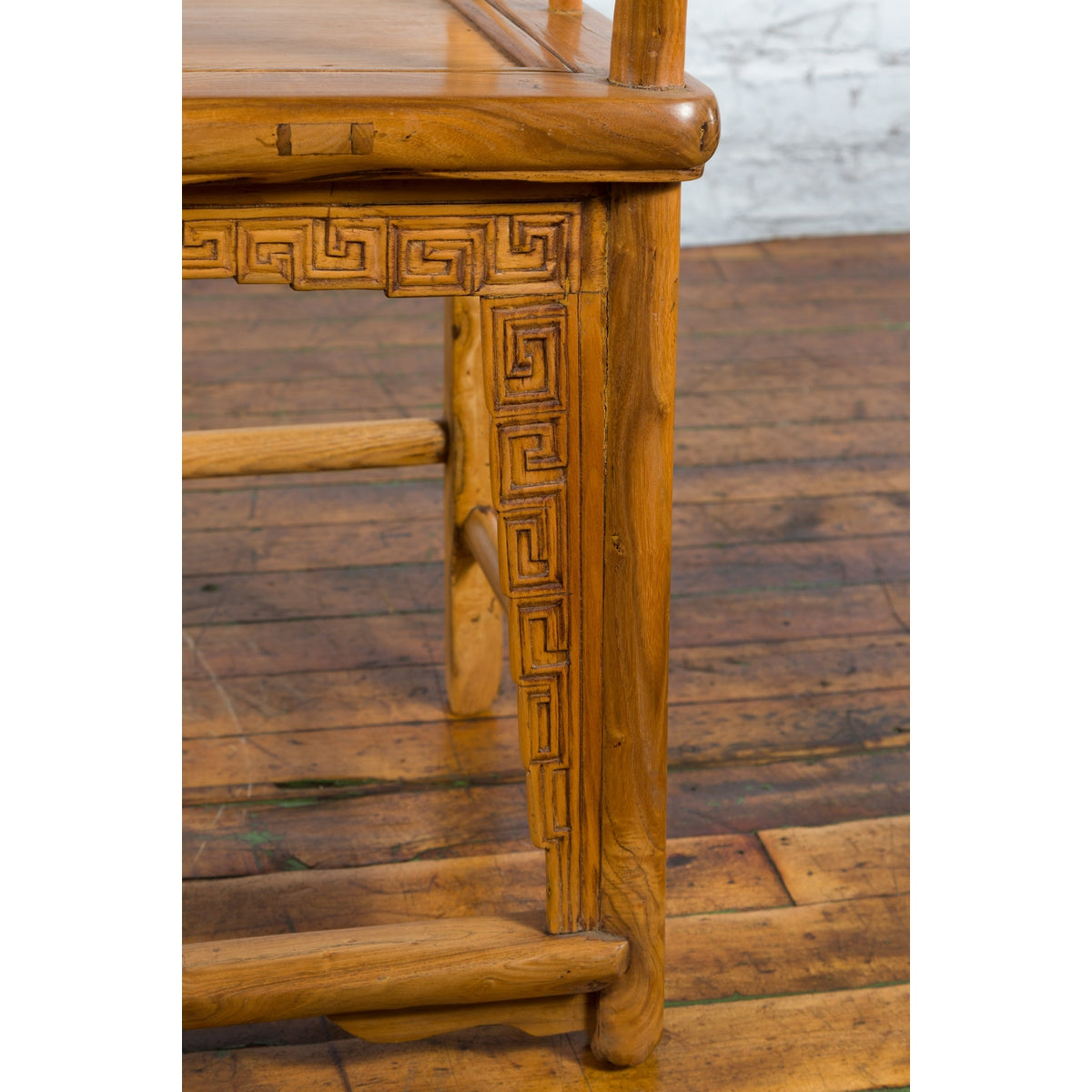Chinese Qing Dynasty 19th Century Elmwood Armchair with Hand-Carved Medallion-8. Asian & Chinese Furniture, Art, Antiques, Vintage Home Décor for sale at FEA Home