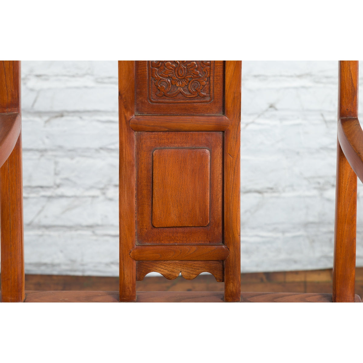 Pair of Chinese Qing Dynasty Carved and Lacquered Elmwood Armchairs-10. Asian & Chinese Furniture, Art, Antiques, Vintage Home Décor for sale at FEA Home