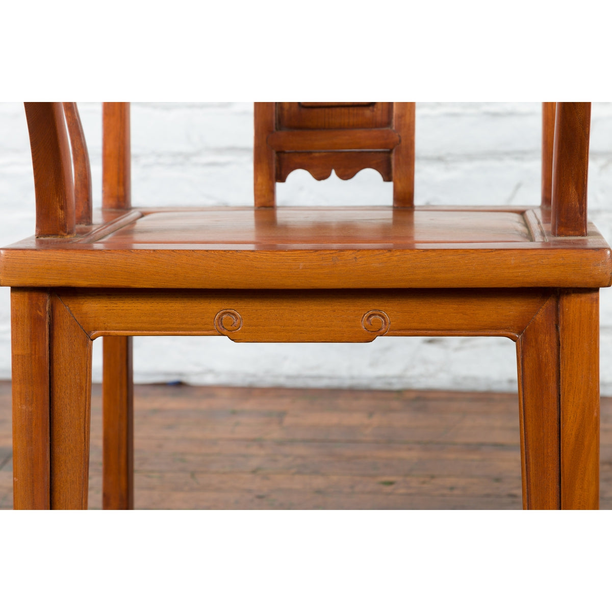 Pair of Chinese Qing Dynasty Carved and Lacquered Elmwood Armchairs-15. Asian & Chinese Furniture, Art, Antiques, Vintage Home Décor for sale at FEA Home