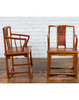 Pair of Chinese Qing Dynasty Carved and Lacquered Elmwood Armchairs-5. Asian & Chinese Furniture, Art, Antiques, Vintage Home Décor for sale at FEA Home