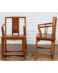 Pair of Chinese Qing Dynasty Carved and Lacquered Elmwood Armchairs-8. Asian & Chinese Furniture, Art, Antiques, Vintage Home Décor for sale at FEA Home