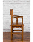 Chinese 19th Century Qing Dynasty Elm Armchair with Carved Traditional Motifs-12. Asian & Chinese Furniture, Art, Antiques, Vintage Home Décor for sale at FEA Home