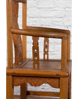 Chinese 19th Century Qing Dynasty Elm Armchair with Carved Traditional Motifs-14. Asian & Chinese Furniture, Art, Antiques, Vintage Home Décor for sale at FEA Home