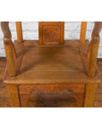 Chinese 19th Century Qing Dynasty Elm Armchair with Carved Traditional Motifs-19. Asian & Chinese Furniture, Art, Antiques, Vintage Home Décor for sale at FEA Home