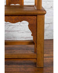 Chinese 19th Century Qing Dynasty Elm Armchair with Carved Traditional Motifs-10. Asian & Chinese Furniture, Art, Antiques, Vintage Home Décor for sale at FEA Home